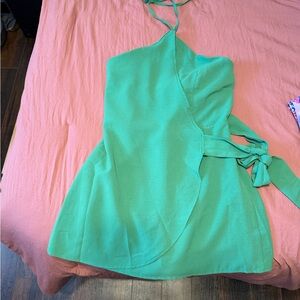 ChicMe open shoulders ties around neck skort outfit!